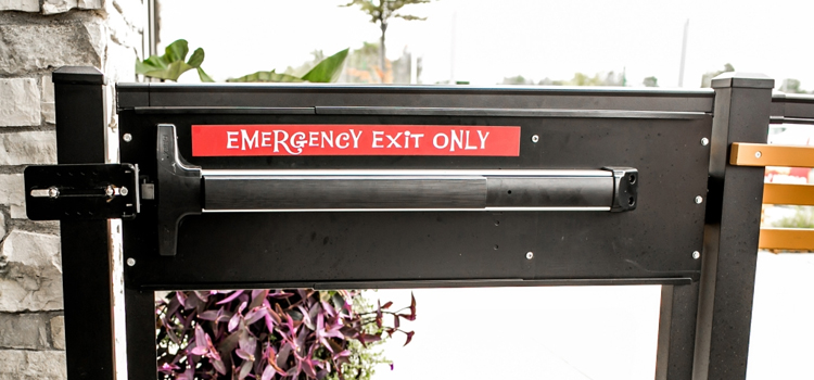 emergency push bar installation in Hanford