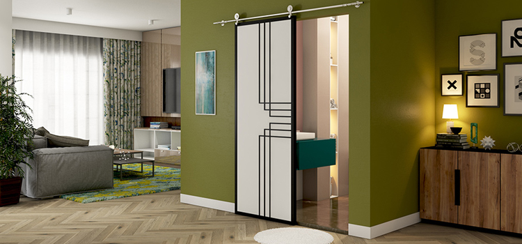 sliding bathroom door installation in Hanford